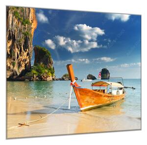 Obraz skleněný loď u pobřeží Thajsko - 40 x 40 cm