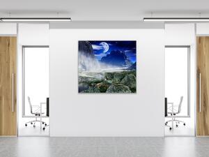 Obraz skleněný noční fantasy krajina - 40 x 40 cm