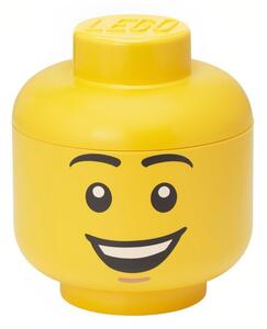 Žlutý úložný box ve tvaru hlavy LEGO® Šťastný chlapec 19 cm