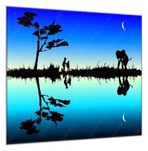 Obraz skleněný noční Afrika vektor - 40 x 40 cm