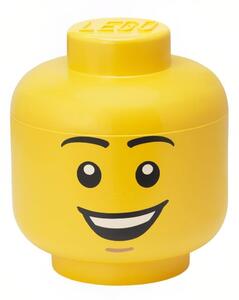Žlutý úložný box ve tvaru hlavy LEGO® Šťastný chlapec 27 cm