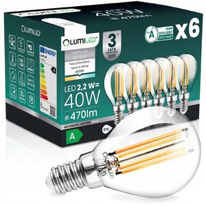 LED žárovka E14 Lumiled 2,2 W 470 lm 4000 K kulička 6 ks