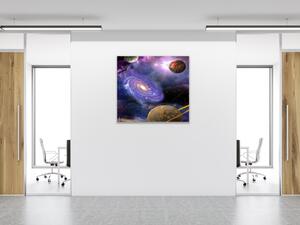 Obraz skleněný planety ve vesmíru - 40 x 40 cm