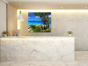 Obraz na stěnu pohled na moře a palmy - 50 x 50 cm