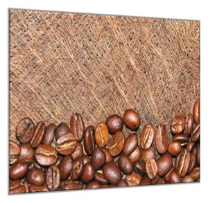 Obraz skleněný rozsypaná kávová zrna - 34 x 34 cm
