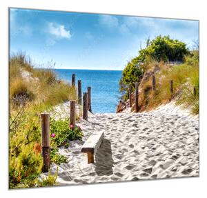 Obraz skleněný písečná pláž Baltského moře - 40 x 40 cm