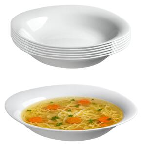Hluboký talíř na polévku Kadax bílý velký čtvercový talíř na jídlo 23 cm
