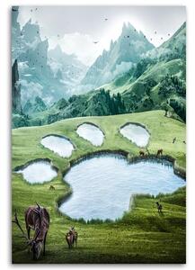 Obraz na plátně Zvířecí jezírko - Alex Griffith Rozměry: 40 x 60 cm