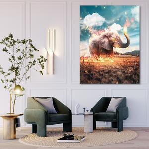 Obraz na plátně Slon v plamenech - Alex Griffith Rozměry: 40 x 60 cm