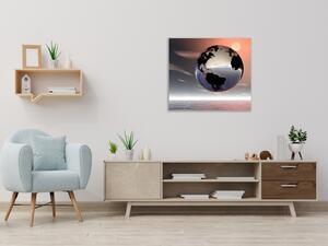 Obraz skleněný země koule - 40 x 40 cm