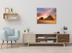 Skleněný obraz čtvercový pyramidy Egypt - 40 x 40 cm