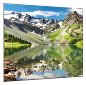 Obraz skleněný horské jezero - 40 x 40 cm
