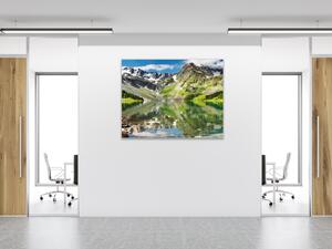 Obraz skleněný horské jezero - 40 x 40 cm