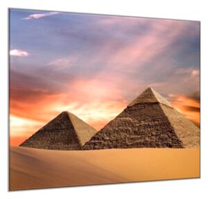 Skleněný obraz čtvercový pyramidy Egypt - 34 x 34 cm