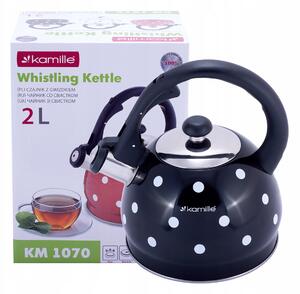 Kamille Konvice z nerezové oceli s píšťalkou 2,0 L (černá) 1070 BL