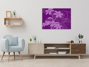Obraz skleněný čtvercový abstrakt fialový květ - 40 x 40 cm