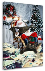 Obraz na plátně Kočky Santa Claus - Galina Bugaevskaya Rozměry: 40 x 60 cm