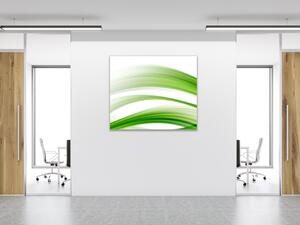 Obraz skleněný čtvercový zelená vlna abstraktní - 40 x 40 cm