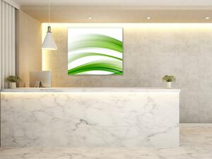 Obraz skleněný čtvercový zelená vlna abstraktní - 40 x 40 cm