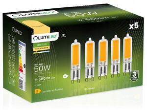 5x LED žárovka G9 KAPSLE 5W = 50W LUMILED 3000K