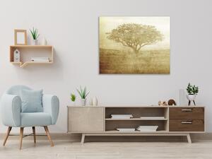 Obraz skleněný čtvercový malba stromu na plátně - 40 x 40 cm