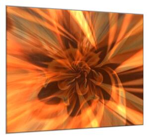 Obraz skleněný čtvercový abstraktní ohnivý květ - 50 x 50 cm