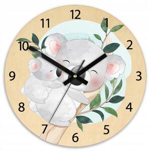 Nástěnné hodiny KOALA do dětského pokoje, tiché, 30 cm