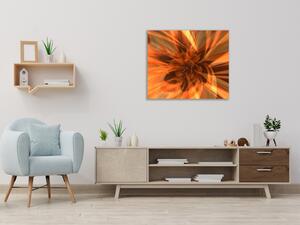 Obraz skleněný čtvercový abstraktní ohnivý květ - 40 x 40 cm