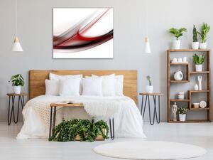 Obraz skleněný čtvercový abstraktní tmavě červená vlna - 40 x 40 cm