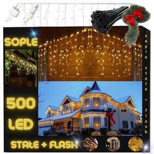 Světelný závěs lampy rampouchy 500 led teplá bílá 301 - 500 lampiček