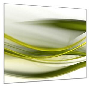 Obraz skleněný abstraktní olivově zelená vlna - 34 x 34 cm