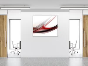 Obraz skleněný čtvercový abstraktní tmavě červená vlna - 40 x 40 cm