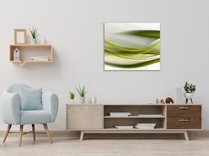 Obraz skleněný abstraktní olivově zelená vlna - 40 x 40 cm