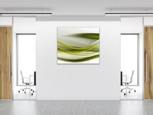 Obraz skleněný abstraktní olivově zelená vlna - 34 x 34 cm