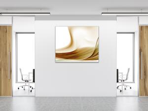 Obraz skleněný čtvercový abstraktní hnědá vlna - 40 x 40 cm