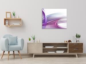 Obraz skleněný čtvercový fialová abstraktní vlna - 40 x 40 cm