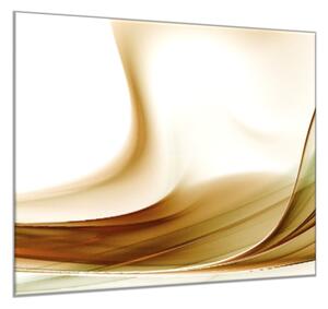 Obraz skleněný čtvercový abstraktní hnědá vlna - 40 x 40 cm