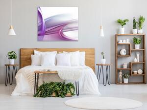 Obraz skleněný čtvercový fialová abstraktní vlna - 40 x 40 cm