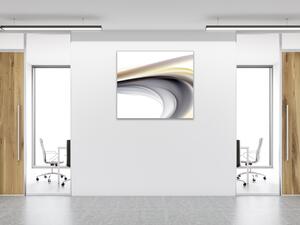 Obraz skleněný čtvercový abstrakt šedá vlna - 40 x 40 cm