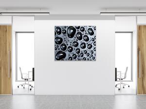 Obraz skleněný čtvercový detail kapky vody na černém - 40 x 40 cm