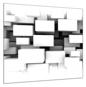 Obraz skleněný čtvercový abstrakt 3D kostky - 34 x 34 cm