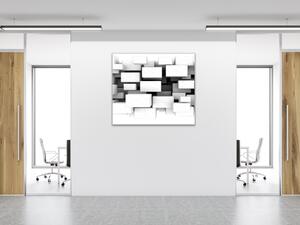 Obraz skleněný čtvercový abstrakt 3D kostky - 40 x 40 cm