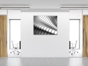 Obraz skleněný čtvercový stříbrné nerezové vlny - 40 x 40 cm