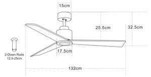 Zambelis 19136-B - Stropní ventilátor + dálkové ovládání