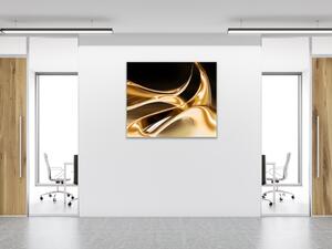 Obraz skleněný čtvercový zlatá vlna hnědý podklad - 40 x 40 cm