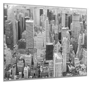 Skleněný obraz čtvercový město New York černo bílý - 34 x 34 cm