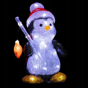 Venkovní světelná dekorace, akrylový tučňák, 30 LED