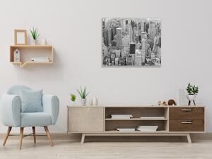 Skleněný obraz čtvercový město New York černo bílý - 40 x 40 cm