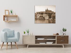 Skleněný obraz čtvercový Pražský hrad - 40 x 40 cm