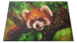 Skleněné prkénko malovaná panda červená - 40x30cm